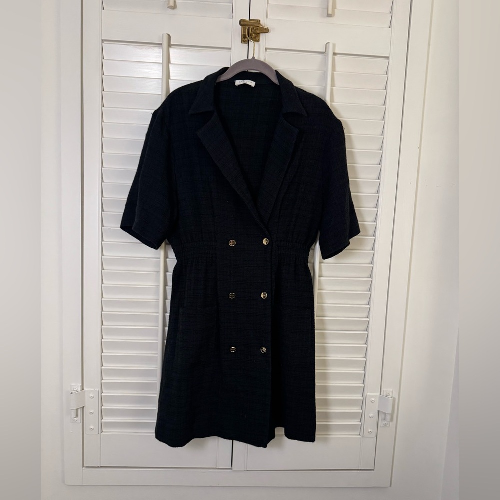 Sandro Black Twees Dress 90s Chanel-esque size FR 42 US 10